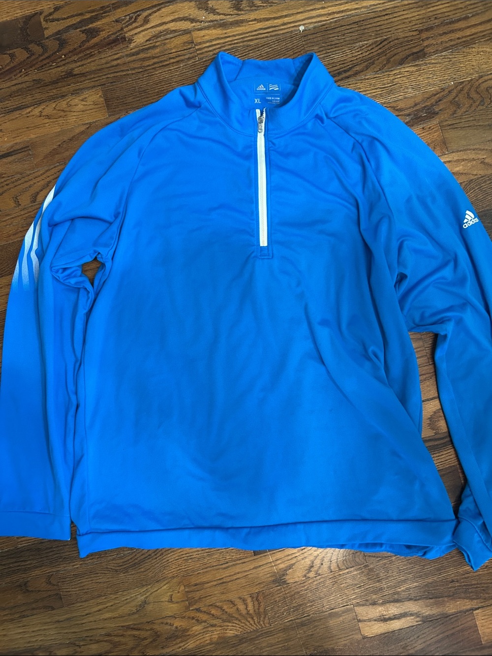 adidas Blue Quarter-Zip Pullover Sweatshirt